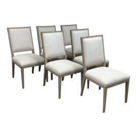 Van Thiel for Restoration Hardware French Square Back Dining Chairs, Set of Six. Original Price: $4,600