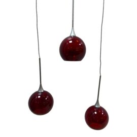 Bruck Lighting Bobo Red Pendant Lights, Set of Three. Original Price: $800