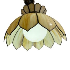 Vintage Tiffany Style Slag Glass Light Pendant