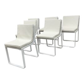 Mario Ruiz for Gandia Blasco Indoor/Outdoor Dining Chairs, Set of Six. Original Price: $6,000