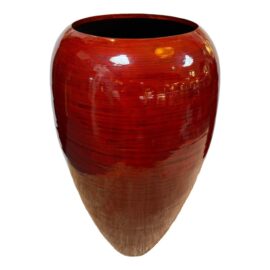 Indochine by Jay Red Lacquer Spun Bamboo Vase