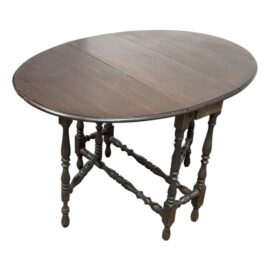 Vintage Barley Twist Oval Dropleaf Entry Table With Gate Leg