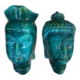Mid 20th Century Southeast Asia Buddha Masks, Set of Two