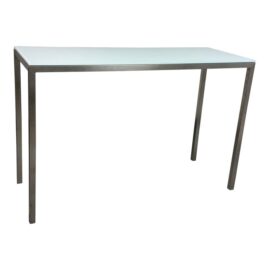 Room & Board White Glass + Stainless Steel Parsons Bar Table. Original Price: $1,780