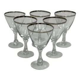 Fostoria Crystal Wedding Ring Goblets, Set of Six