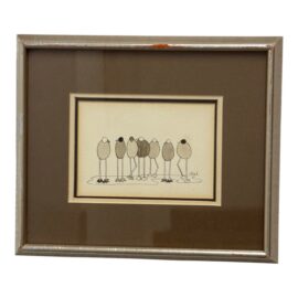 Original Pen + Watercolor Signed by Artist Dial