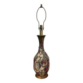 Vintage Ceramic Bottle Neck Table Lamp