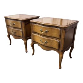 Vintage Dixon-Powdermaker French Two Drawer Nightstands, Pair