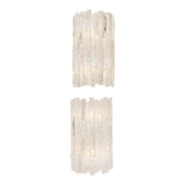 Selenite Wall Sconces, Pair. Original Price: $4,000