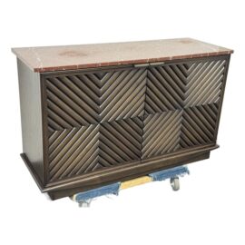 John Toebler for Campero's Chevron Mahogany + Red Marble Buffet. Original Price: $4,700