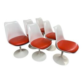 Eero Saarinen for Knoll Studio Tulip Swivel Chairs, Set of Six. Original Pricer: $16,470