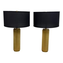 Ian K. Fowler for Restoration Hardware Utilitaire Knurled Table Lamps, Pair. Original Price: $1,730