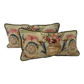 19th Century French Tapestry Pillows, Pair. Original Price: $1,400