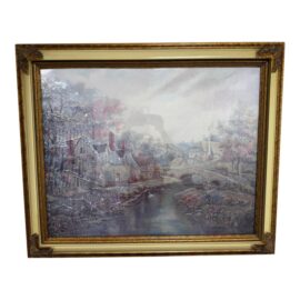 Carl Valente for Manifestations, Inc. "Valley of the River Beck", Signed + Framed