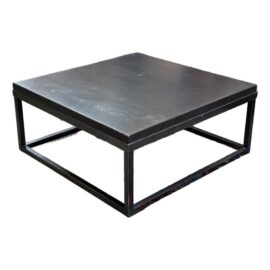 Contemporary Wood Plank Coffee Table With Steel Frame
