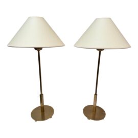 J. Randall Powers for Visual Comfort Hackney Collection Brass Lamps, Pair. Original Price: $800
