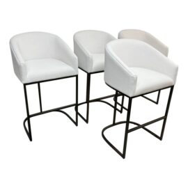 Restoration Hardware Emery Bar Stools, Set of Four. Original Price: $5,800