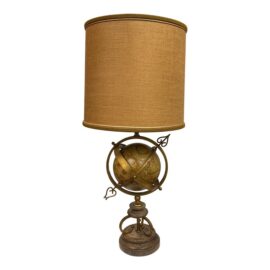 Vintage Bronze Armillary Sphere Table Lamp