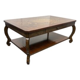 Artistica Home Baroque Style Cocktail Table With Center Drawers. Original Price: $2,500