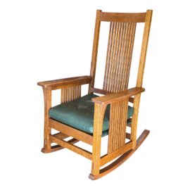 Stickley Furniture Mission Style Oak Wood Spindle Back Rocking Chair. Original Price: $5,500