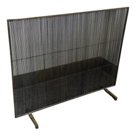 Crate & Barrel Antiqued Brass Fireplace Screen. Original Price: $270