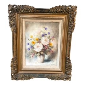 Vintage P. Grasso Flower Bouquet Style Life, Framed