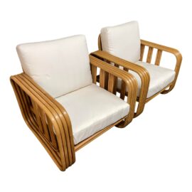 Williams-Sonoma Home Rattan Arm Chairs, Pair