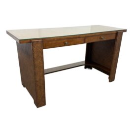 Rattan + Wood Writing Desk + Drawers