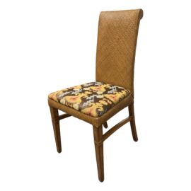 Mehitabel Woven Side Chair With Ikat Cushion