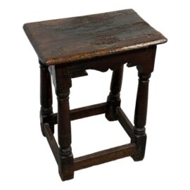 18th Century Antique English Oak Joint Stool. Original Price: $1,750