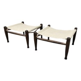 Kaare Klint for Carl Hansen & Son Safari Footstools, Pair. Original Price: $2,050