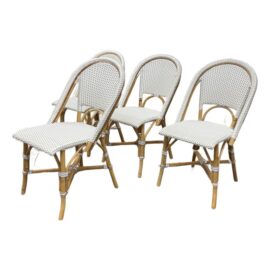 Serena & Lily Riviera Rattan Dining Chairs, Set of Four. Original Price: $1,300