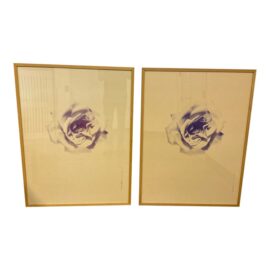 Artist Signed Close Up of a Rose Prints, Set of Two