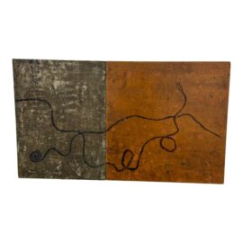 Abstract Artwork With Oil on Hardwood Painting, Original