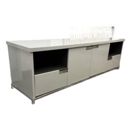 Custom Furniture Design Gray Lacquer Media Cabinet. Original Price: $7,500