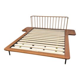 Queen Size District Eight Design Distrikt Oak Bed Frame. Original Price: $4,400