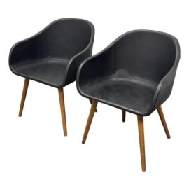 Fred Segal for CB2 Venice Studio Black Task-Office Chairs, Pair. Original Price: $1,000