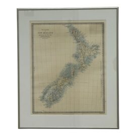 Custom Framed Antique Print of New Zealand