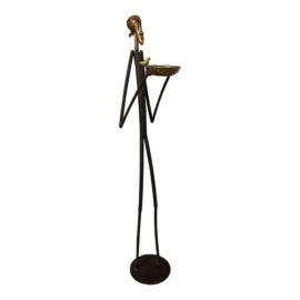 Circa 2000 Kurt Runstadler "Generosity" Bronze + Steel Sculpture. Original Price: $3,000