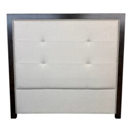 NEW Queen Size California Sofa Custom Framed Linen Headboard. Original Price: $1,700