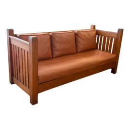 Charles Stickley Antique Oak Mission Settle