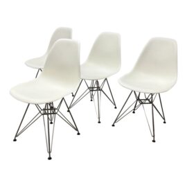 Charles & Ray Eames for Herman Miller Molded Plastic Side Chairs, Set of Four. Original Price: $2,000