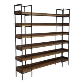 Crate Barrel Beckett Dark Brown Wood 6-High Storage Bookshelf Sable. Original Price: $2,200