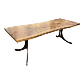 Arch Furniture Live Edge Wood + Metal Dining Table. Original Price: $5,080