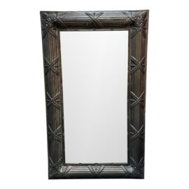 Sunrise Home Wrapped Bamboo Embossed Metal Wall Mirror