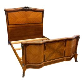 Queen Size Antique French Louis XVI Style Bed Frame