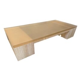 Custom Monumental Resin + Oak Storage Coffee Table