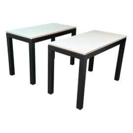 Room & Board Parson's Style Side Tables with Quartz Tops, Pair