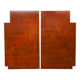 Vintage Abstract Painting Diptych