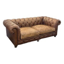 Timothy Oulton for Restoration Hardware Kensington Leather Sofa. Original Price: $4,500